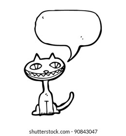 grinning cat with speech bubble