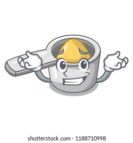 Grinning character measuring spoon for cooking food