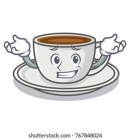 Grinning coffee character cartoon style