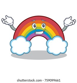 Grinning colorful rainbow character cartoon