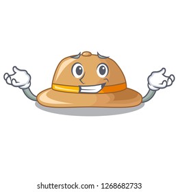 Grinning cork het in a shape cartoon