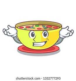 Grinning corn chowder isolated with the character