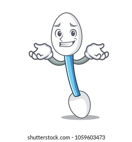 Grinning cotton swab character cartoon
