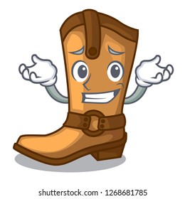 Grinning cowboy boots isolated in the mascot