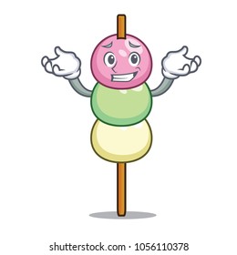 Grinning dango character cartoon style