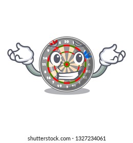 Grinning dartboard in the shape of mascot