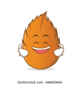 Grinning dried leaves cartoon character vector illustration