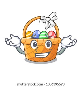 Grinning easter basket isolated in the character