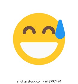 grinning emoji with cold sweat