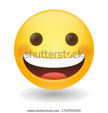 Grinning Emoji Face. Vector art  illustration design. Emoticon expression graphic round. Avatar kawaii style.