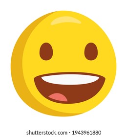Grinning Emoji Icon Illustration. Happy Vector Symbol Emoticon Design Doodle Vector.