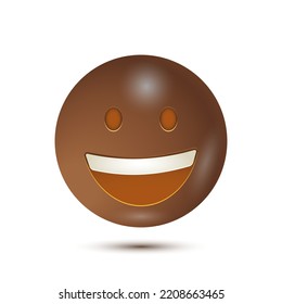 Grinning face. 3D stylized vector icon. smiling emoticon character design. Isolated 3D. Vector Emoticon. for ui interface