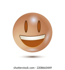 Grinning face with big eyes. 3D stylized vector icon. smiling emoticon character design. 3D emoticon for web. Vector Emoticon. for app