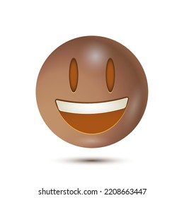 Grinning face with big eyes. funny yellow emoticon. realistic emoticon. 3D emoticon for web. Vector Emoticon. for interface