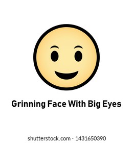 Grinning Face With Big Eyes Vector Illistration