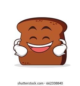 Grinning face bread cartoon character vector art