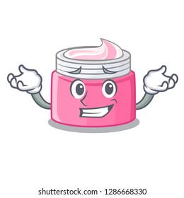 Grinning face cream in the cartoon form
