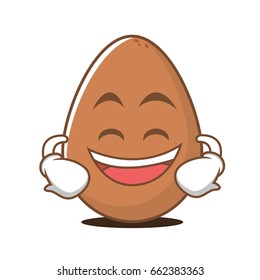 Grinning face egg cartoon character vector illustration