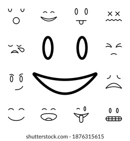 Grinning, face flat vector icon in emotions pack
