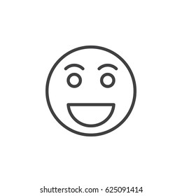 Grinning face, Happy smile emoji line icon, outline vector sign, linear style pictogram isolated on white. Symbol, logo illustration. Editable stroke. Pixel perfect