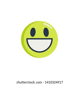 Grinning face with open mouth emoticon flat icon, Laughing face Emoji vector sign, colorful pictogram isolated on white. Symbol, logo illustration. Flat style design