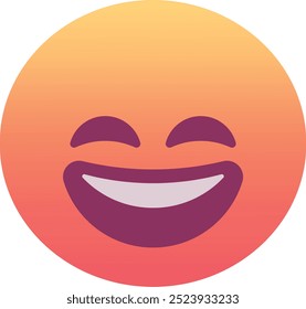 Grinsendes Gesicht mit lächelnden Augen Emoji-Symbol. Trendfarben, beliebtes Element für Social Media und digitale Designs. Emoticon, isoliertes Element.