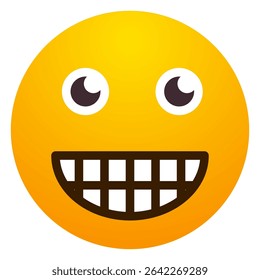 Grinning face with smiling eyes and glasses emoji. Nerd, smart, happy, friendly, or cheerful expression