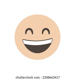 Grinning face with smiling eyes, happy face, smiley face. funny yellow emoticon. emoji. 3D emoticon for web. Vector Emoticon. for interface