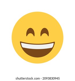 Grinning face with smiling eyes vector emoji