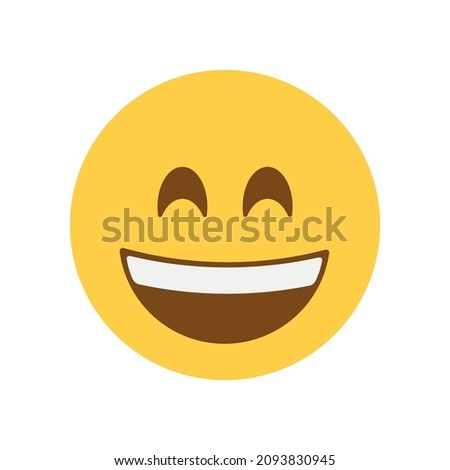 Grinning face with smiling eyes vector emoji