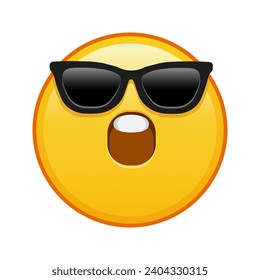 A grinning face with sunglasses and open mouth Large size of yellow emoji smile