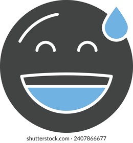 Grinning Face with Sweat icon vector image. Suitable for mobile application web application and print media.