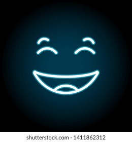 grinning, face, with, smiling, eyes neon icon. Simple thin line, outline vector of Emotion icons for UI and UX, website or mobile application