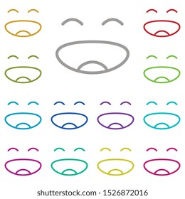 Grinning, face, with, smiling, eyes multi color icon. Simple thin line, outline vector of emotion icons for ui and ux, website or mobile application