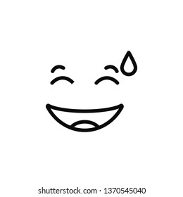grinning, face, with, sweat icon. Simple thin line, outline vector of Emotion icons for UI and UX, website or mobile application