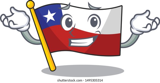Grinning flag chile isolated with the cartoon