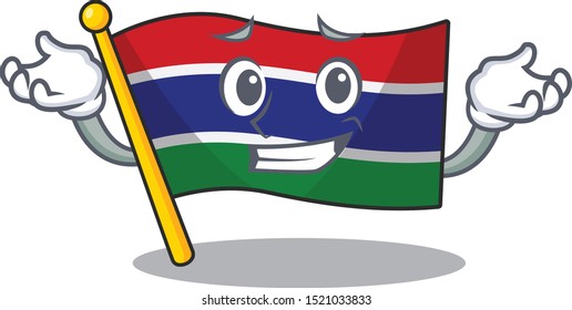 Grinning flag gambia mascot shape the character