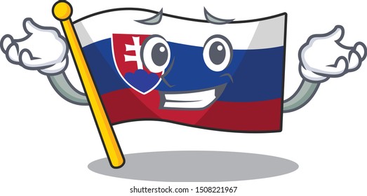 Grinning flag slovakia with the shape character