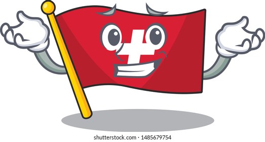 Grinning flag switzerland isolated in the character