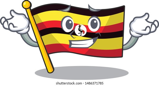 Grinning flag uganda in the mascot shape