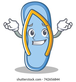 Grinning flip flops character cartoon