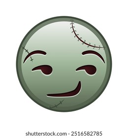 Grinning flirten Gesicht Große Größe von Zombie Halloween Emoji