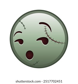 Grinning flirten Gesicht Große Größe von Zombie Halloween Emoji