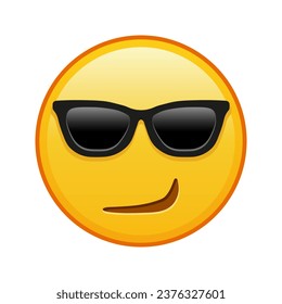 Grinsende Flirt mit Sonnenbrille Große Größe von gelbem Emoji Lächeln