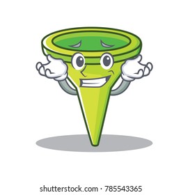 Grinning funnel character cartoon style
