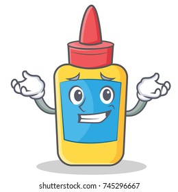 Grinning glue bottle character cartoon