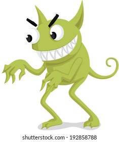 Grinning green monster