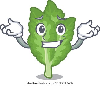 Grinning green mustard in the cartoon fridge
