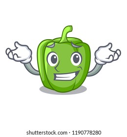 Grinning green peppers on the table cartoon
