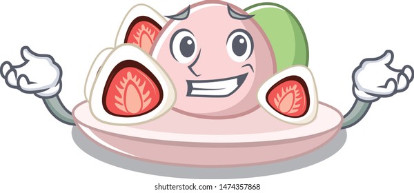 Grinning ichigo daifuku with the cartoon shape